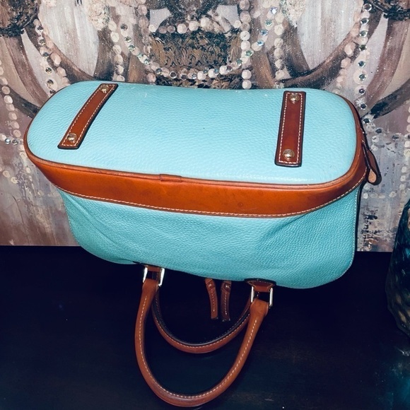 Dooney Bourke Pebble Leather Jade Zip Zip Satchel  Tiffany Blue Mint Turquoise - Picture 8 of 15